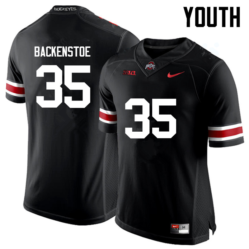 Youth Ohio State Buckeyes #35 Alex Backenstoe Black Game College Stitched Football Jersey 23NW043JY